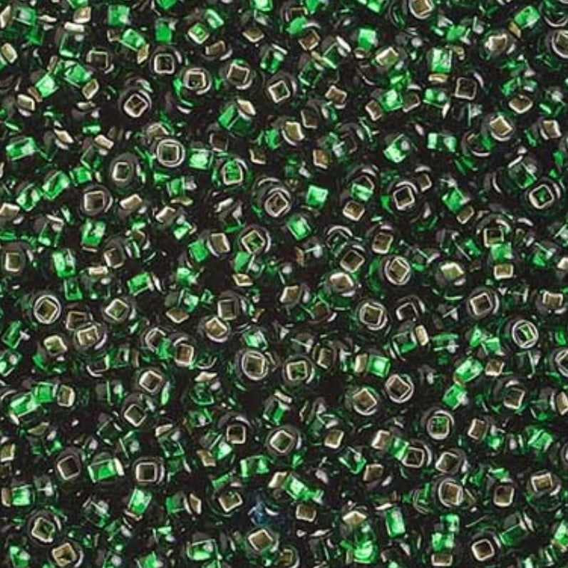 Perles de rocaille Preciosa 10/0 doublées d'argent vert