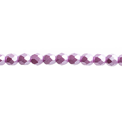 4mm Czech Fire Polished Beads, Pearl Pastels - See Color Options