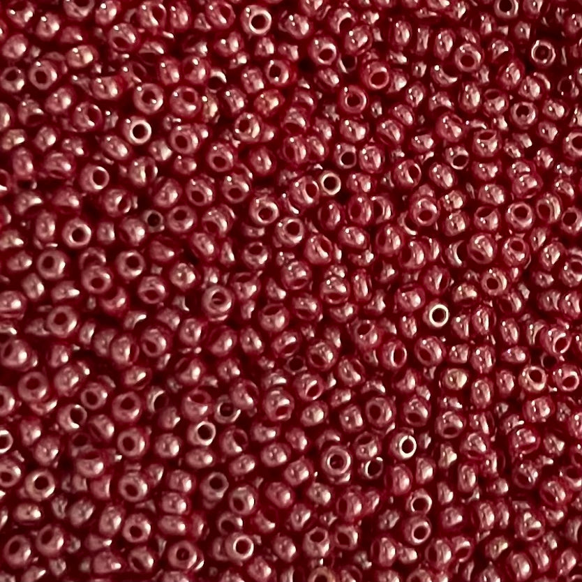 Perles de rocaille Preciosa 11/0, lustre rouge opaque