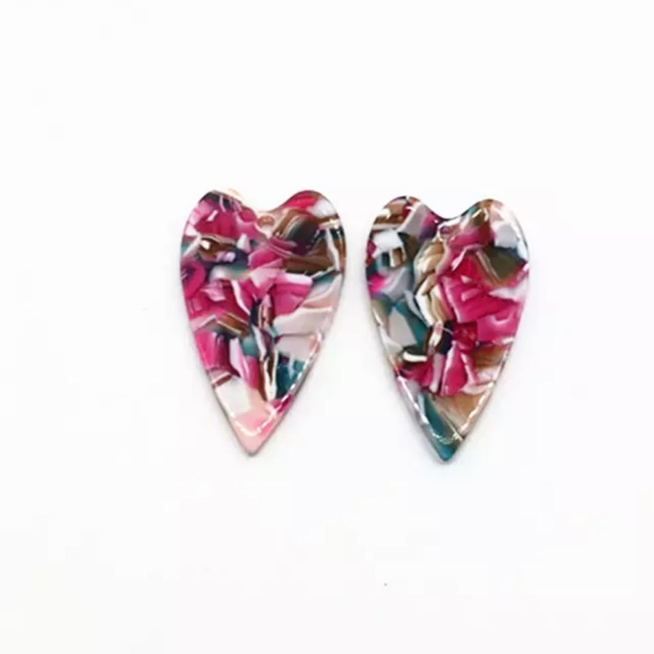 23*39mm Acrylic Hearts - See Color Options