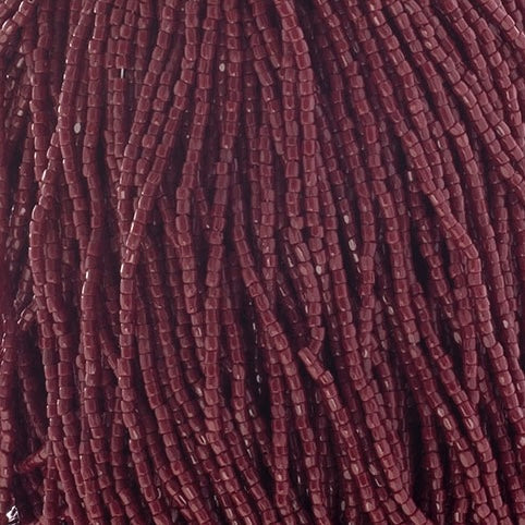 3-Cut 9/0 Czech Seed Beads Opaque Dark Red Wine, Strung