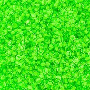 Cuentas de semillas Preciosa 11/0, color verde neón, tamaño C/L