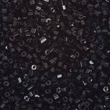 10/0 2-Cut Preciosa Beads Opaque Black
