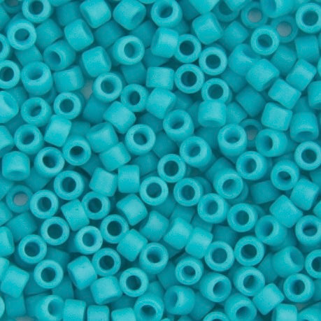Delica 11/0 RD Turquoise Green Opaque Matte - Dyed, Sold in 5.2g Vials