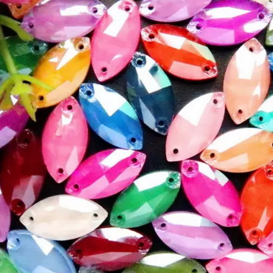 12*24 Glass Jelly Navette - See Color Options