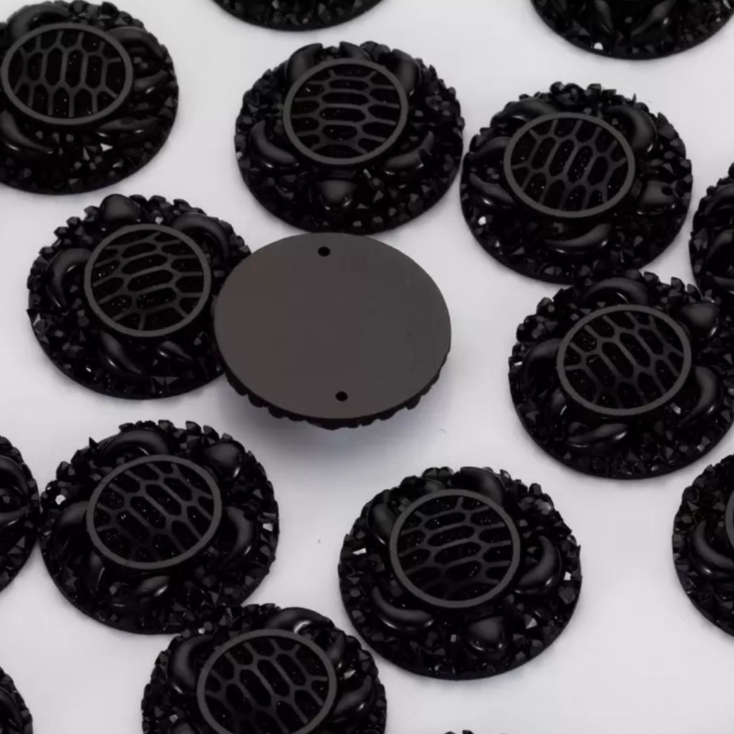 25mm Turtle AB, Circle, Resin, Sew On - See Color Options