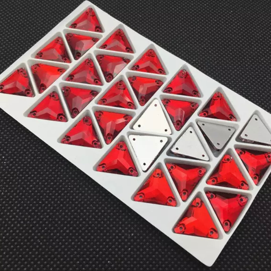 16mm Glass Triangles - See Color Options