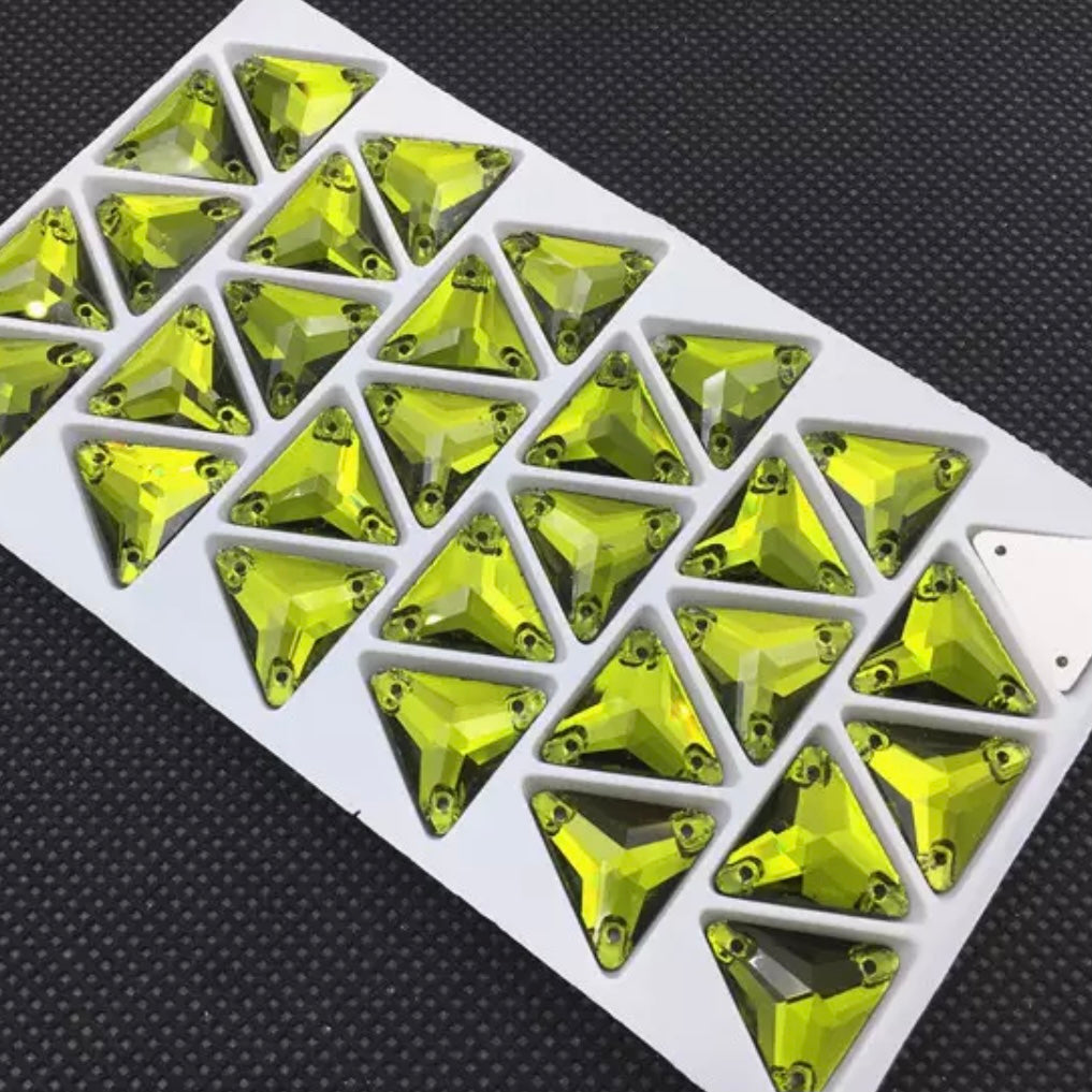 16mm Glass Triangles - See Color Options