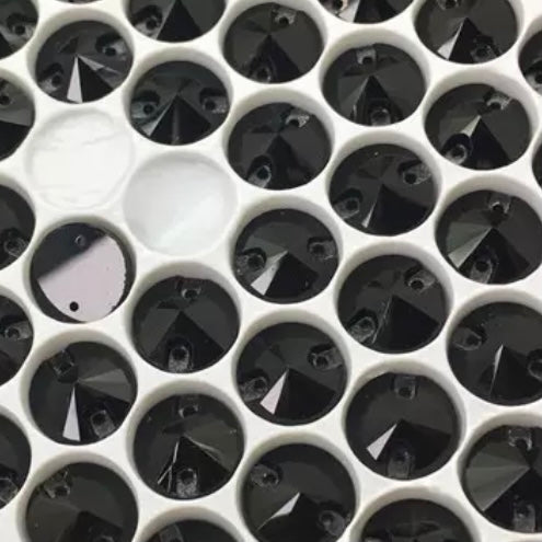16mm Glass Rivoli Sew On -See Color Options