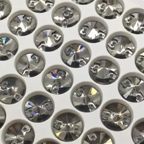 16mm Glass Rivoli Sew On -See Color Options