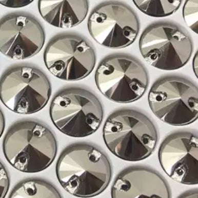 16mm Glass Rivoli Sew On -See Color Options