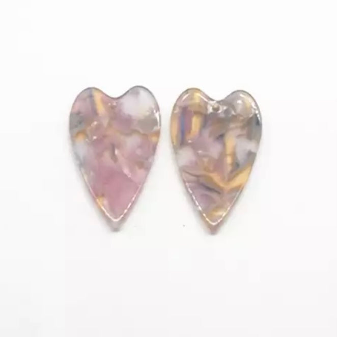 23*39mm Acrylic Hearts - See Color Options