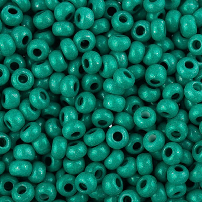 8/0 Preciosa Terra Intensive Seed Beads Dark Green, 22g Vial