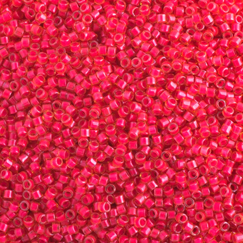 Delica 11/0 RD #2051 Colorante neón luminoso rojo amapola Vial de 5,2 g