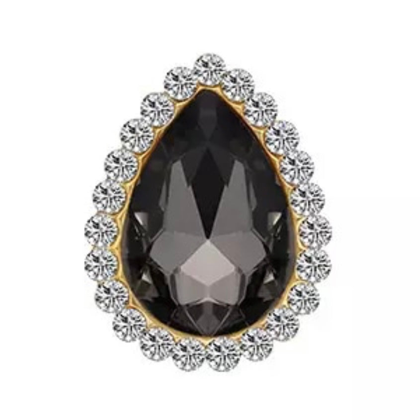 10*14mm Tear Drop with Rhinestones on Gold -See Color Options