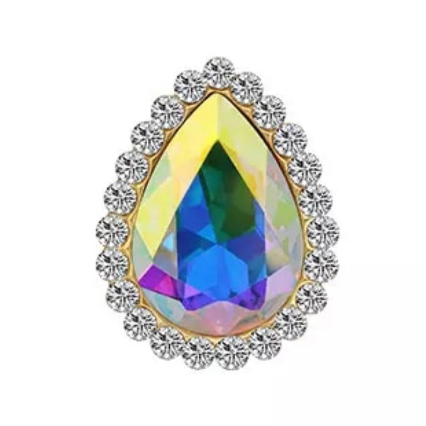 10*14mm Tear Drop with Rhinestones on Gold -See Color Options