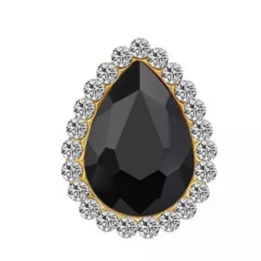 10*14mm Tear Drop with Rhinestones on Gold -See Color Options