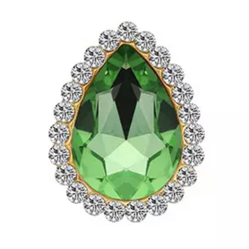 10*14mm Tear Drop with Rhinestones on Gold -See Color Options