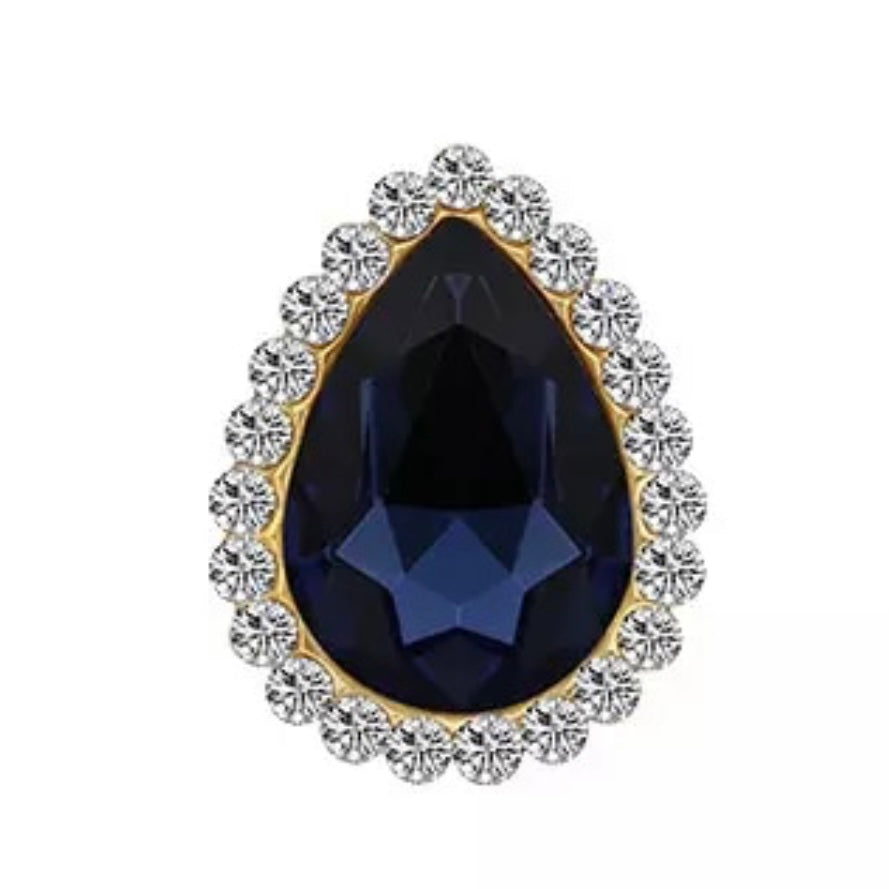 10*14mm Tear Drop with Rhinestones on Gold -See Color Options
