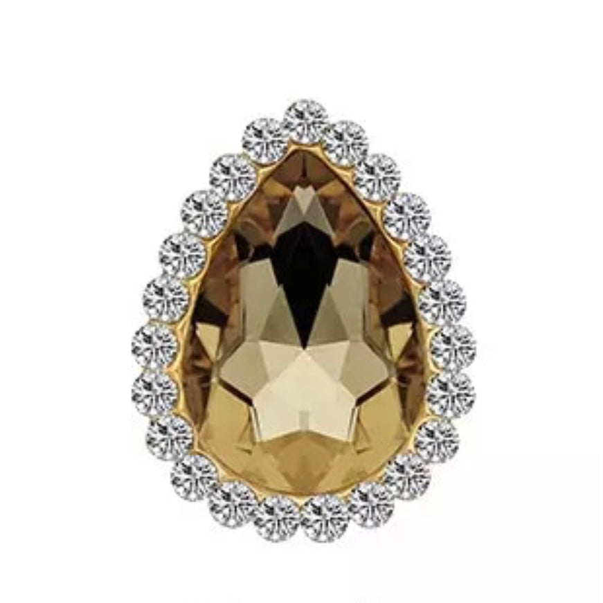 10*14mm Tear Drop with Rhinestones on Gold -See Color Options