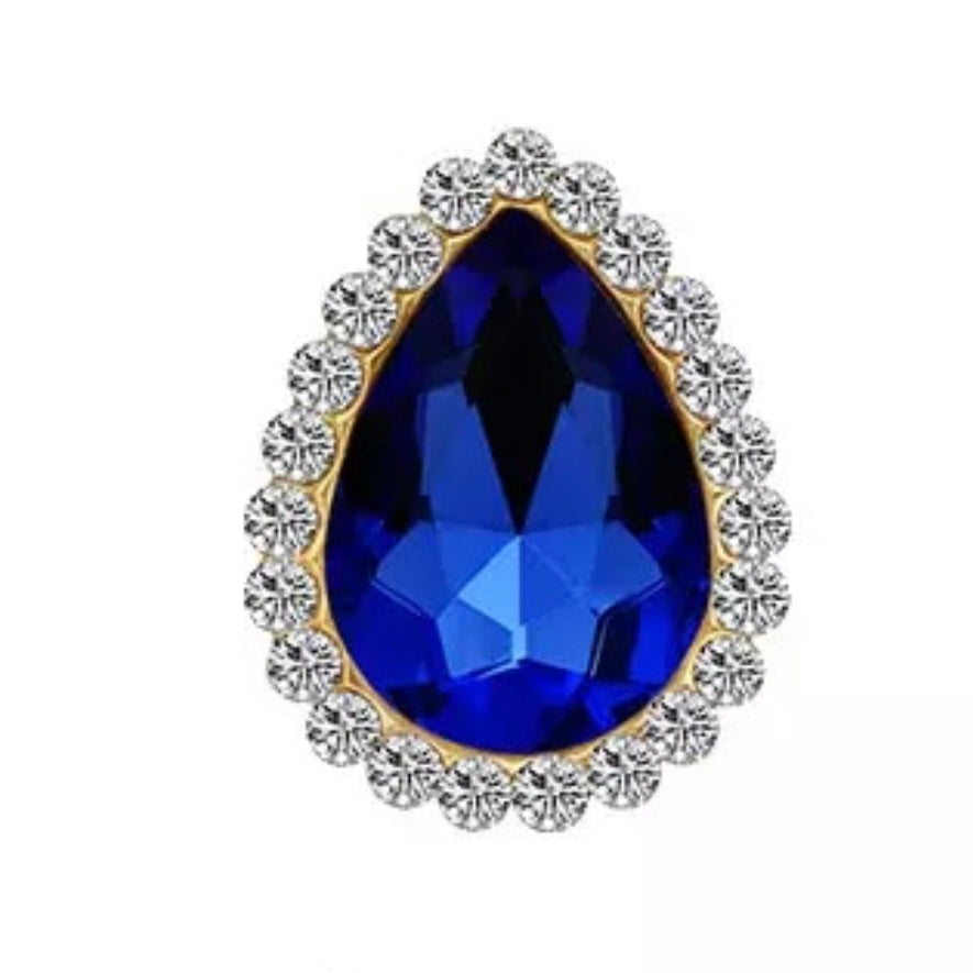 10*14mm Tear Drop with Rhinestones on Gold -See Color Options