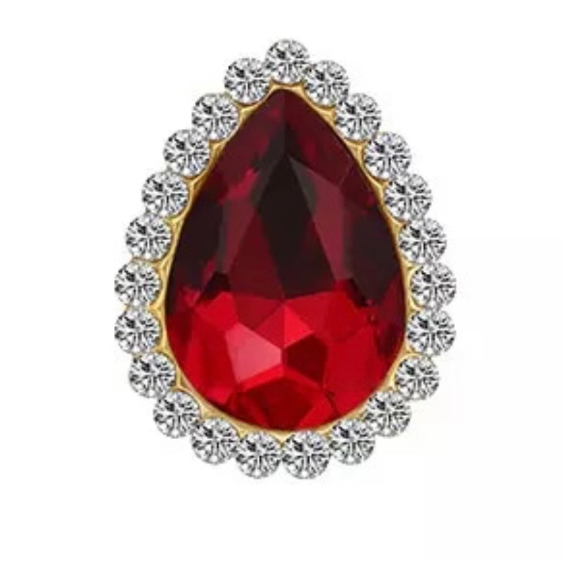 10*14mm Tear Drop with Rhinestones on Gold -See Color Options