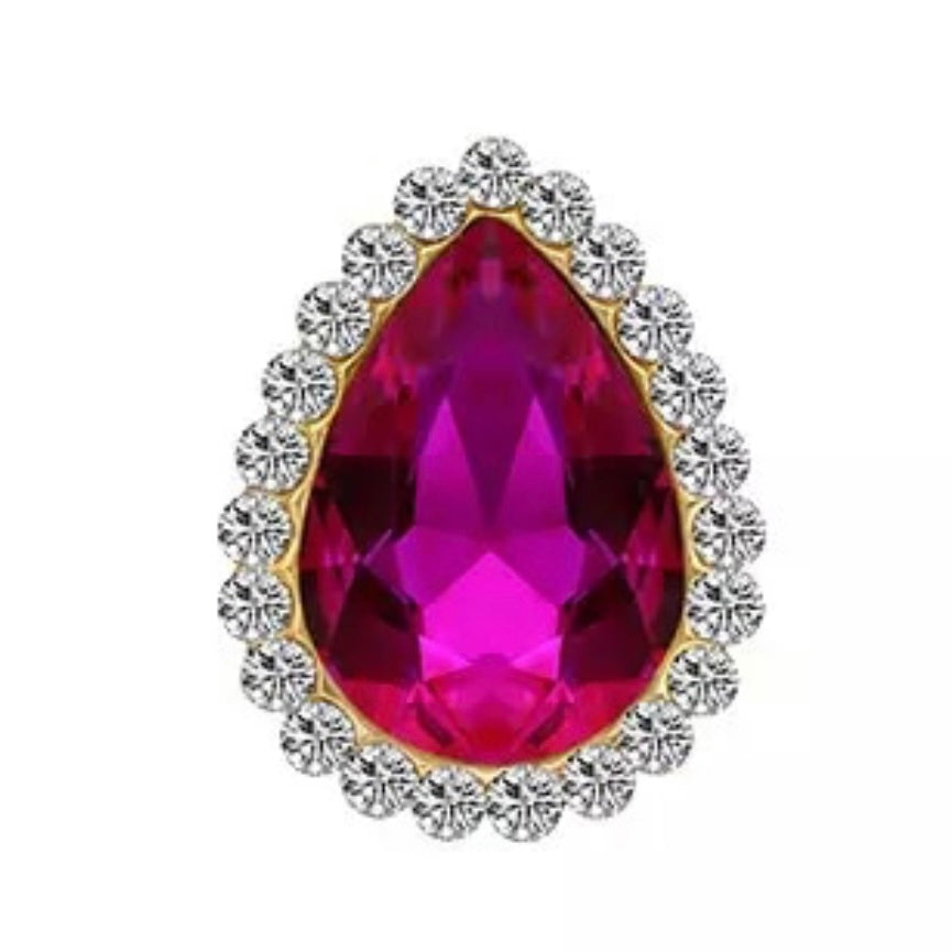 10*14mm Tear Drop with Rhinestones on Gold -See Color Options