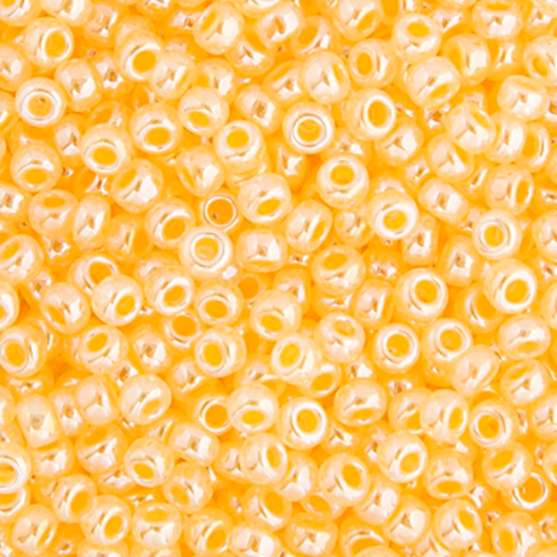 Cuentas de semillas Miyuki 11/0 de color amarillo cristal