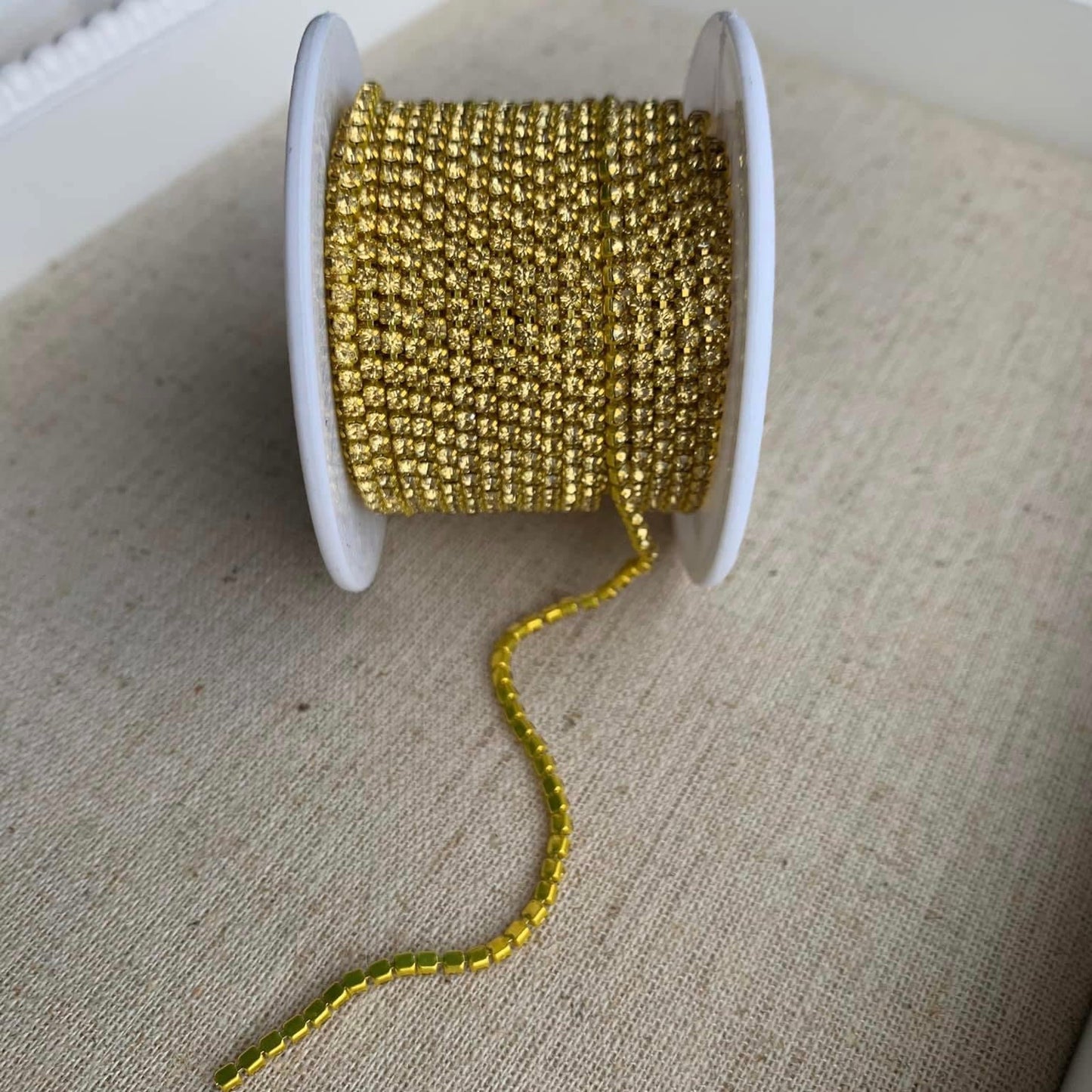 1 Yard SS6 Colorful Base, Metal Rhinestone Chain Banding - See Color Options