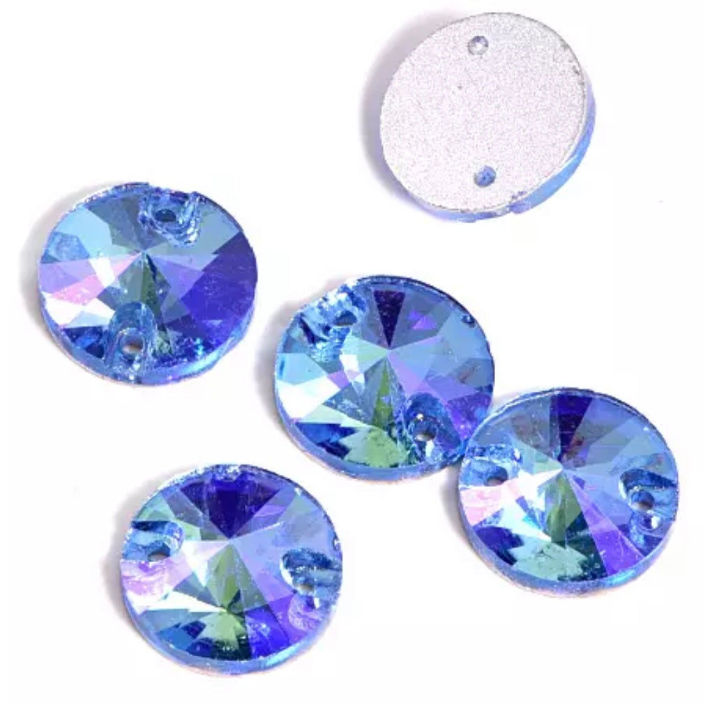 16mm Glass Rivoli Sew On -See Color Options