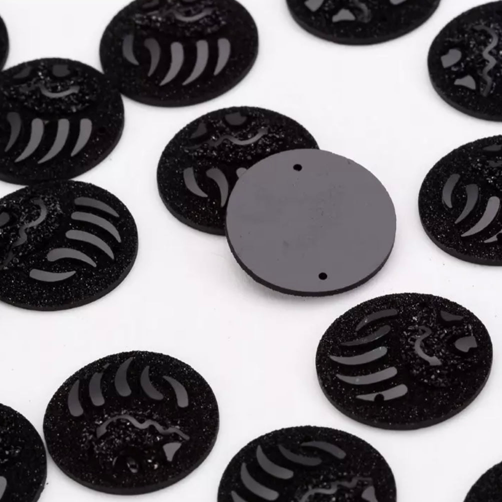 25mm Bear Paw Circle, Resin, Sew On - See Color Options