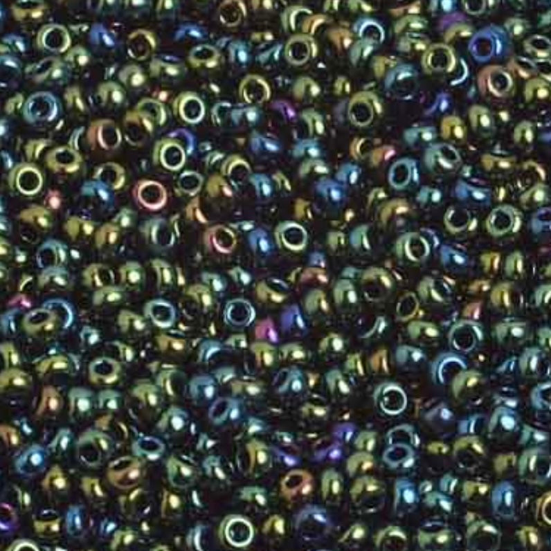 Perles de rocaille Preciosa 10/0 Opaque Iris Vert