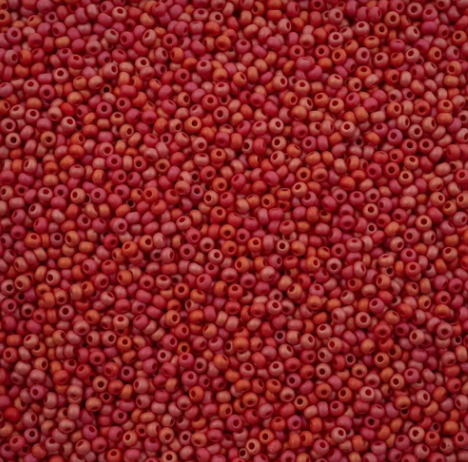 11/0 Preciosa Seed Beads Opaque Red Matt Rainbow