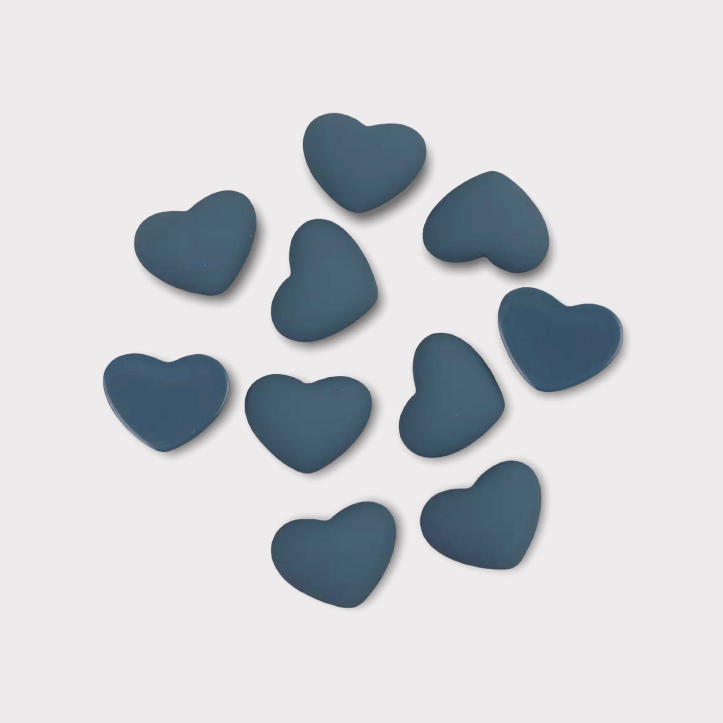 18mm Matte Hearts, Glue On Resin Gems, Sold in Pairs - See Color Options