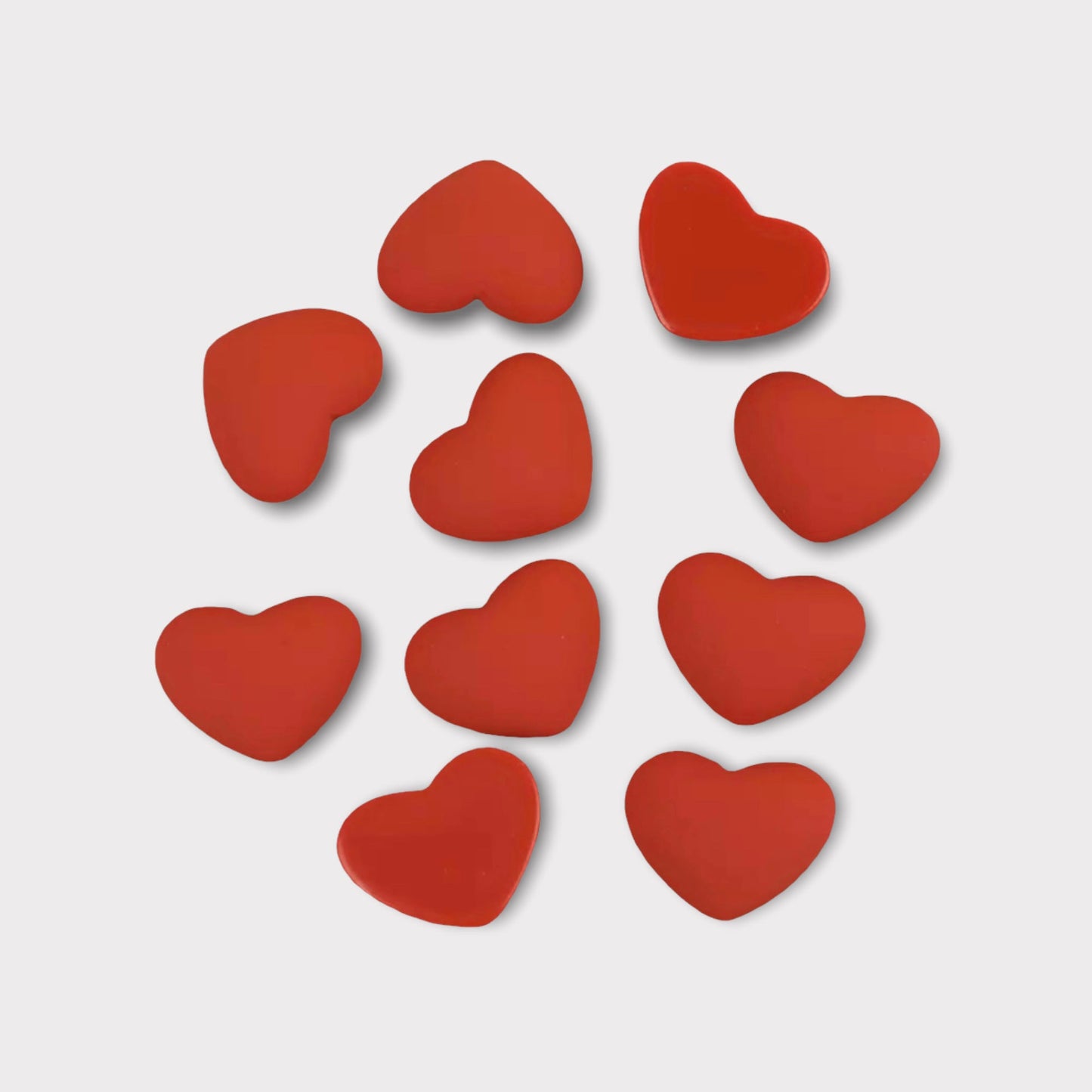 18mm Matte Hearts, Glue On Resin Gems, Sold in Pairs - See Color Options