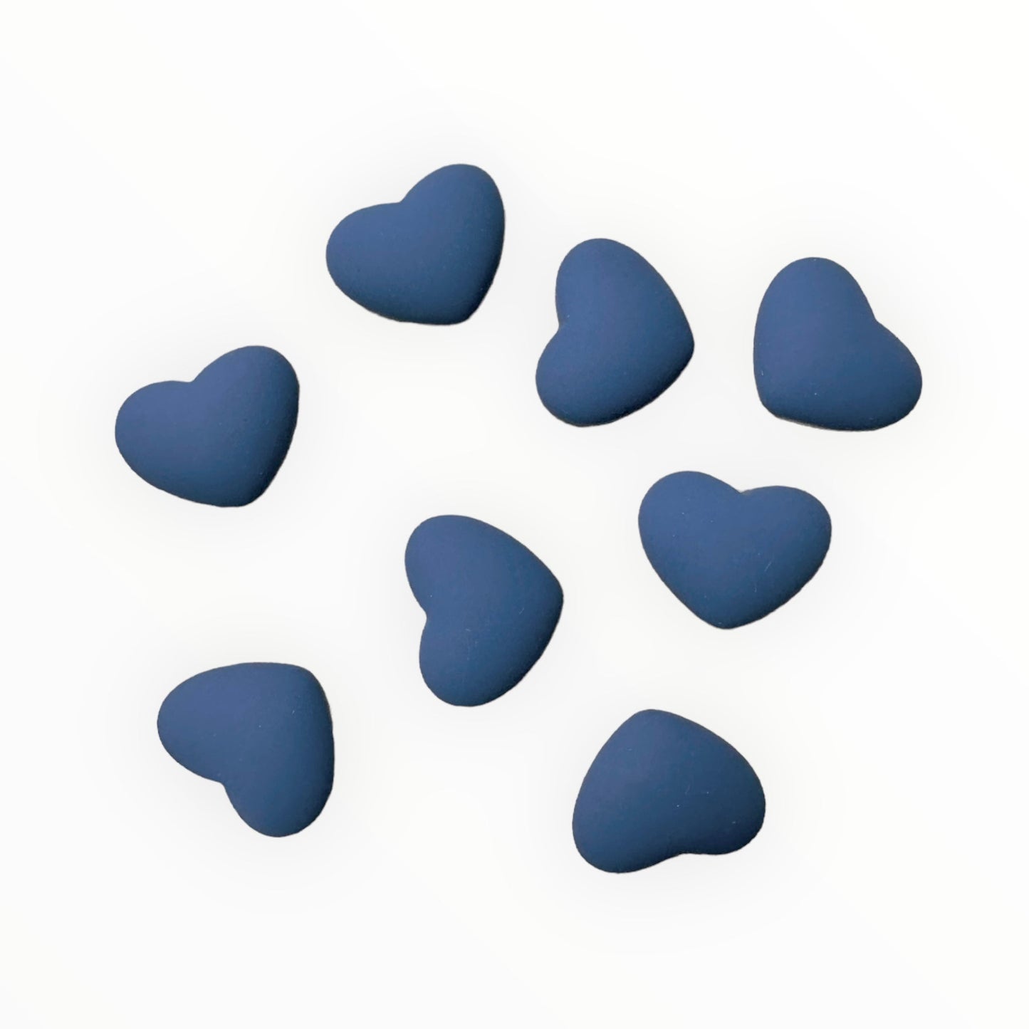 18mm Matte Hearts, Glue On Resin Gems, Sold in Pairs - See Color Options