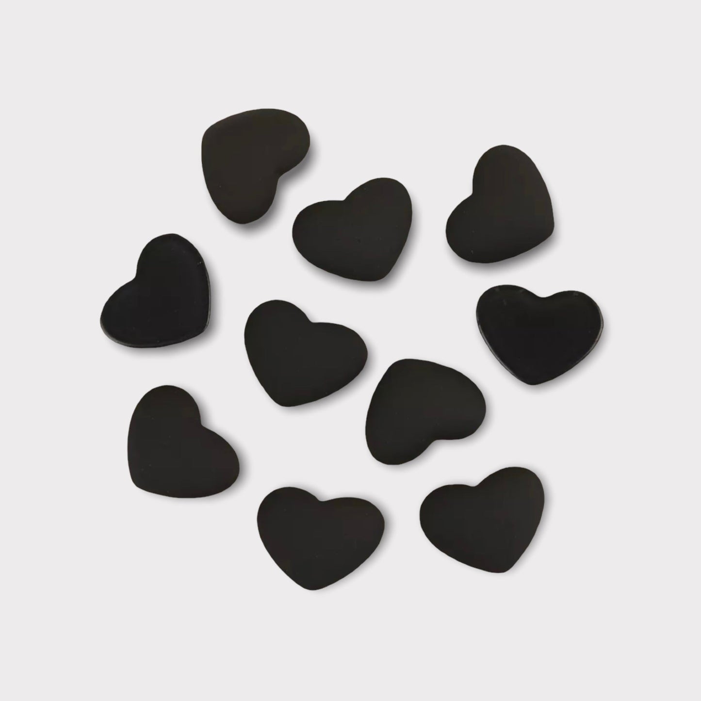 18mm Matte Hearts, Glue On Resin Gems, Sold in Pairs - See Color Options