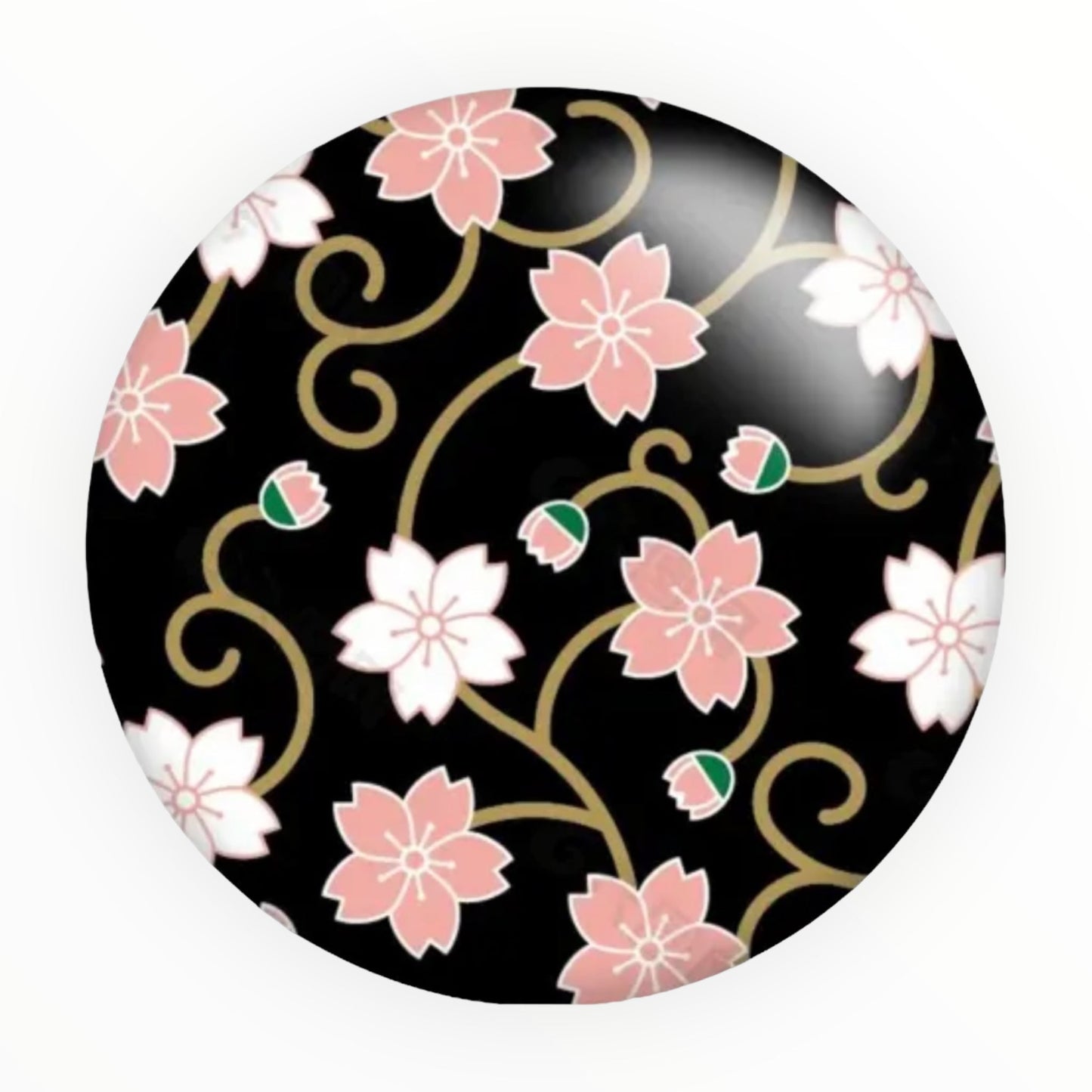 20mm Flower with Background image in Glass, Glue on - See Color Options