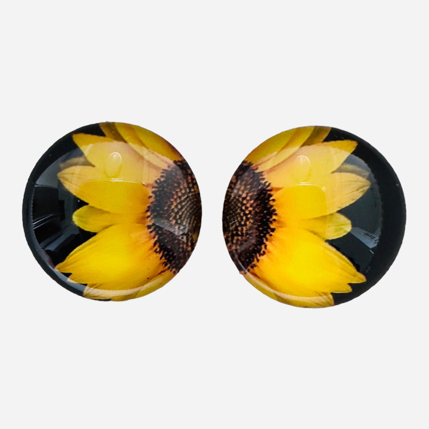 20mm Flower with Background image in Glass, Glue on - See Color Options