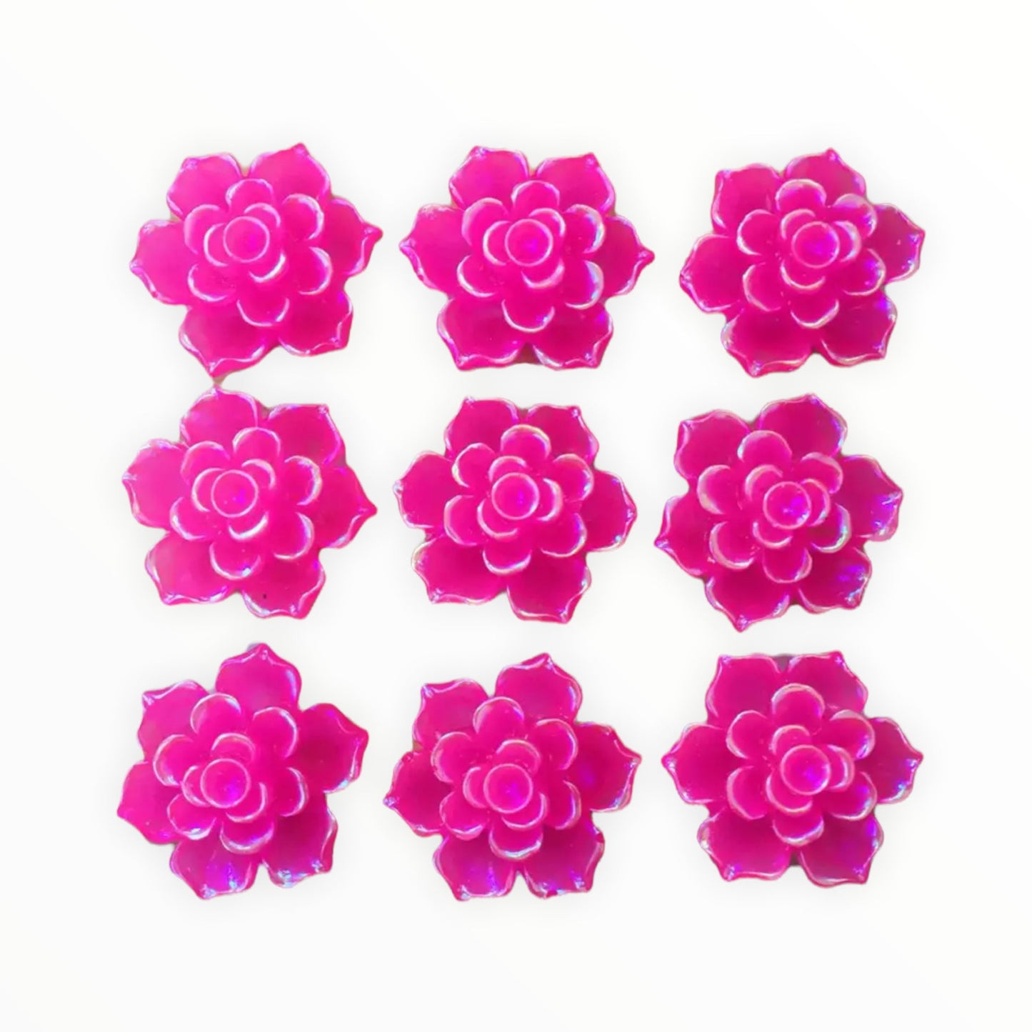 18mm Resin Rose Flower Flatback, Glue on - See Color Options