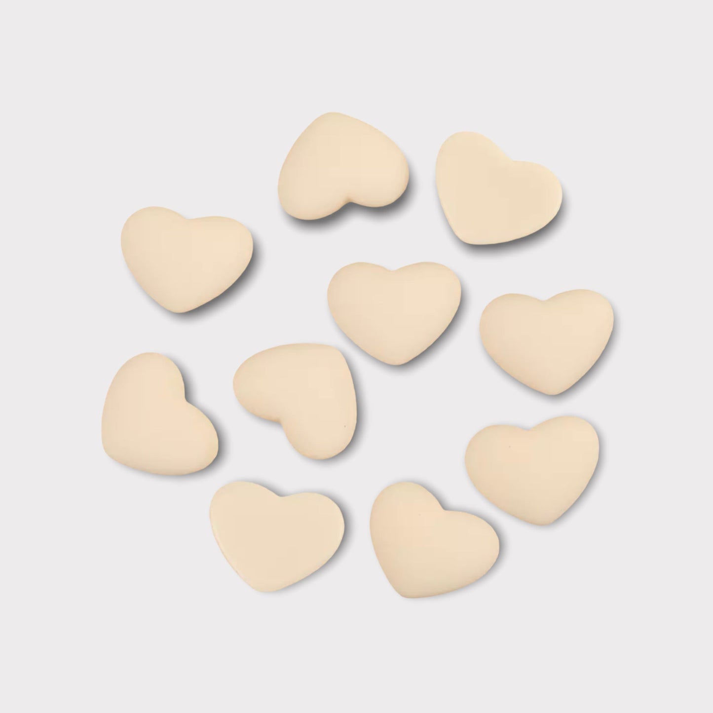 18mm Matte Hearts, Glue On Resin Gems, Sold in Pairs - See Color Options