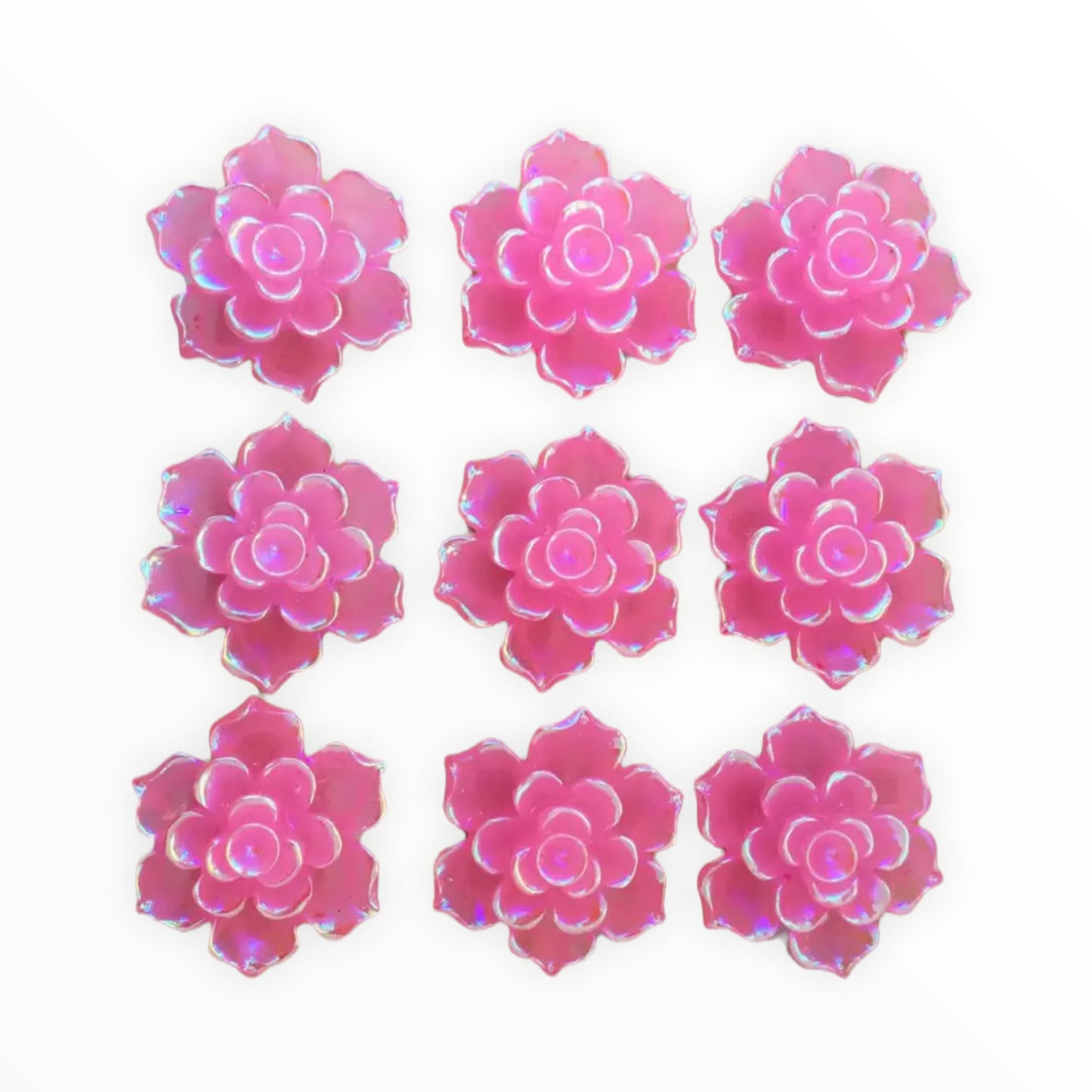 18mm Resin Rose Flower Flatback, Glue on - See Color Options