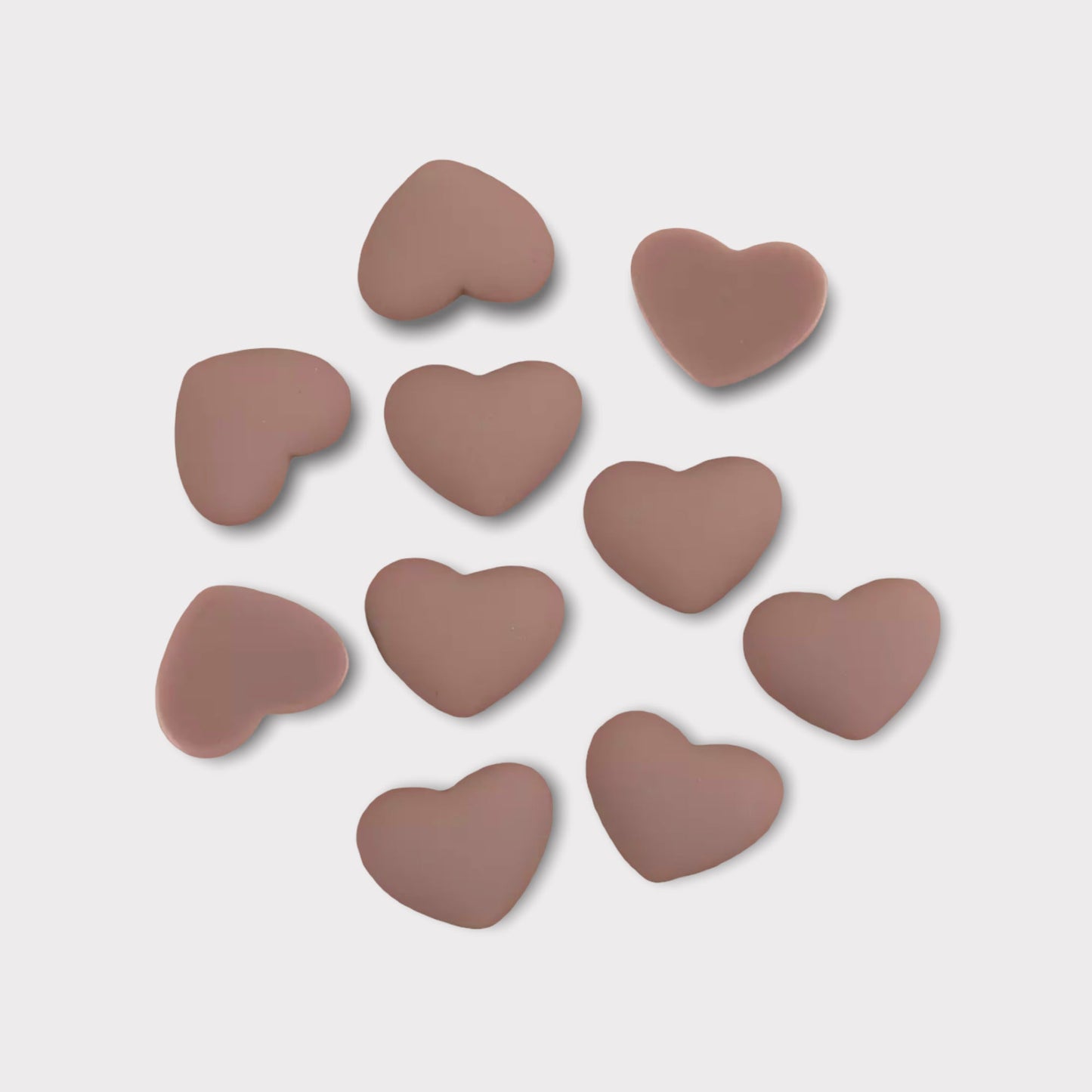 18mm Matte Hearts, Glue On Resin Gems, Sold in Pairs - See Color Options