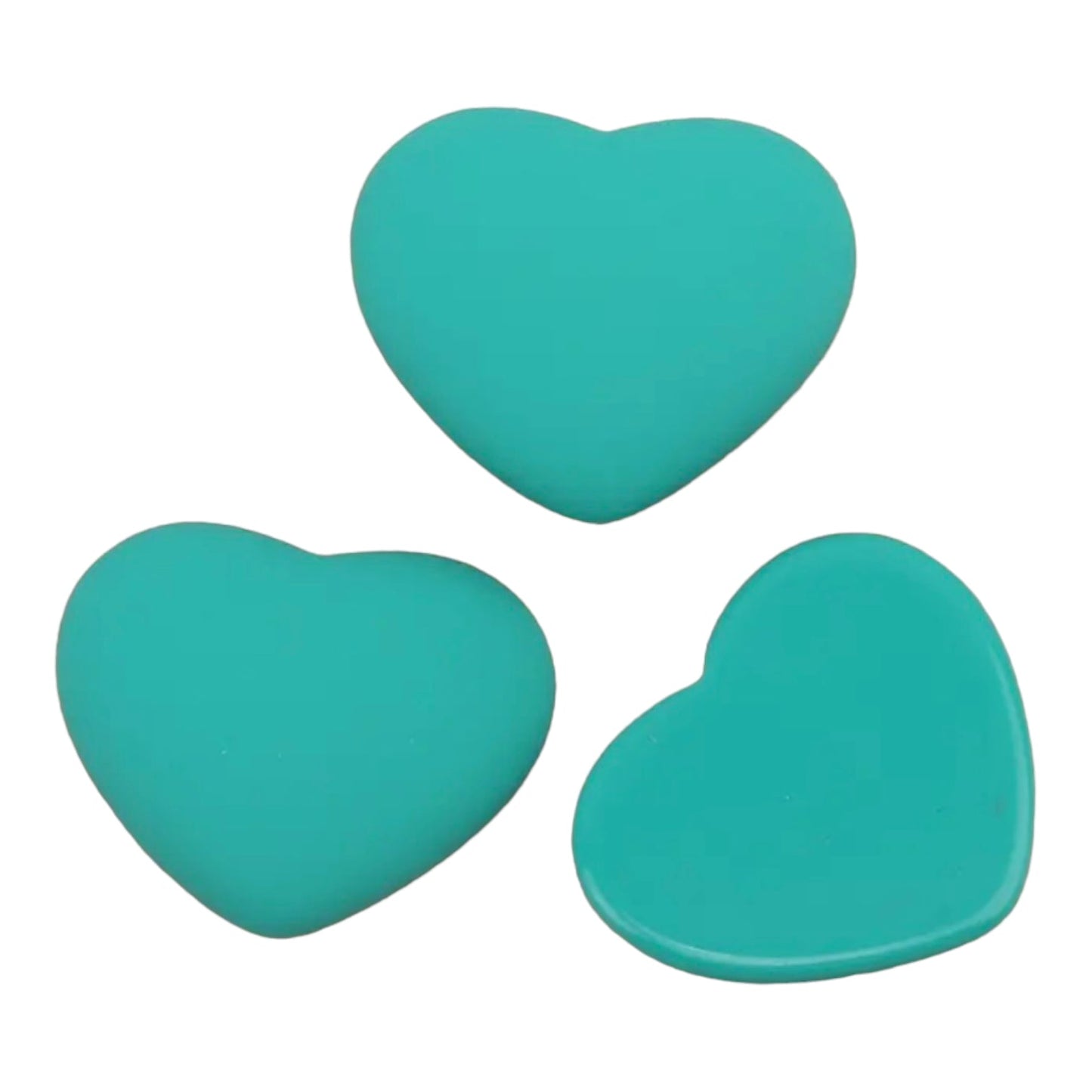 23*27mm Matte Hearts, Glue On Resin Gems, Sold in Pairs - See Color Options