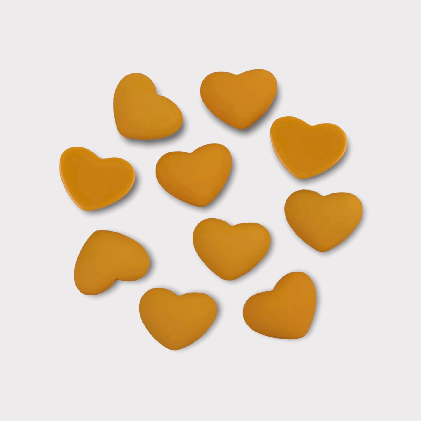 18mm Matte Hearts, Glue On Resin Gems, Sold in Pairs - See Color Options