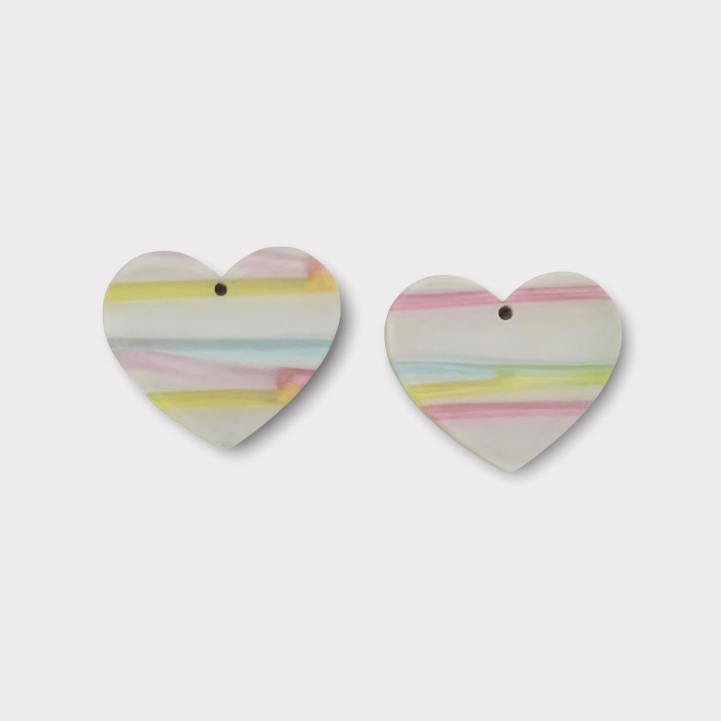 Pastel Marble Acrylic Cabs, One Hole Sew On, Sold in Pairs - See Color Options