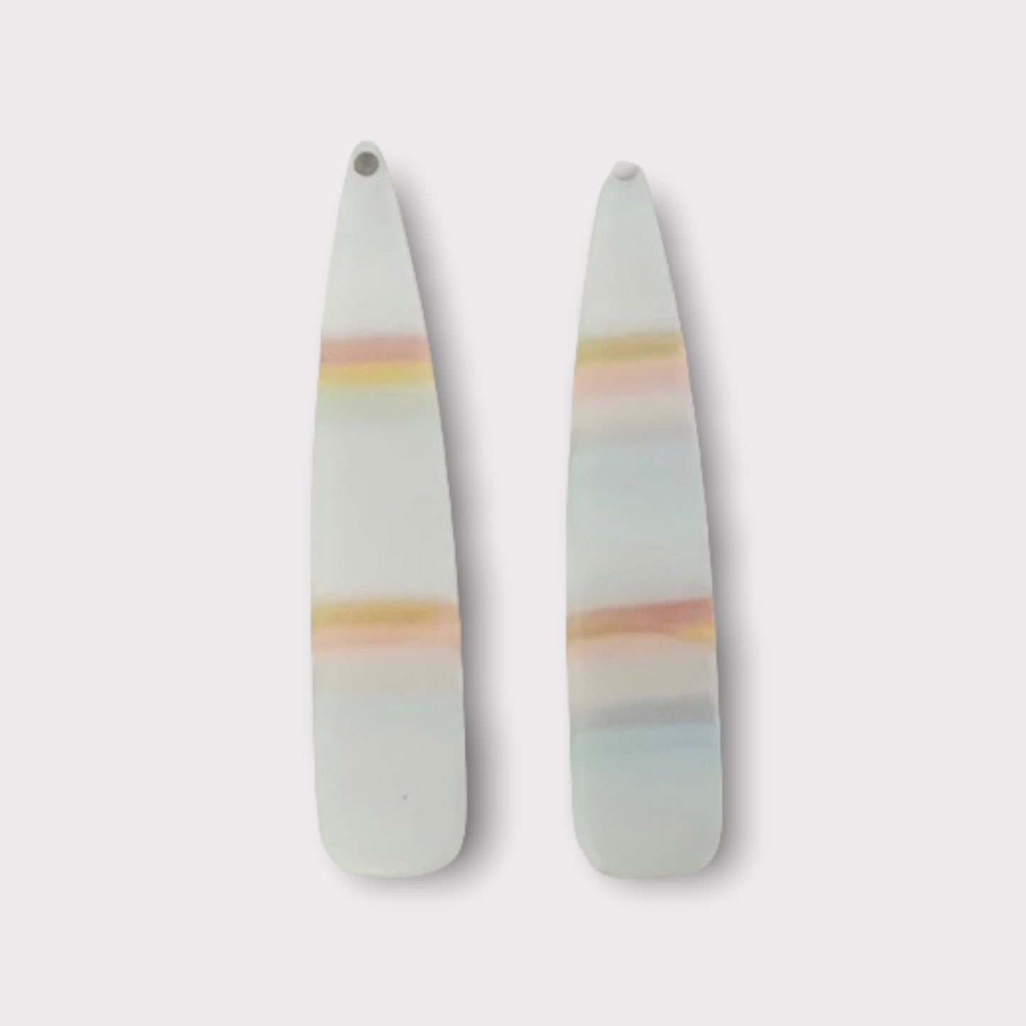 Pastel Marble Acrylic Cabs, One Hole Sew On, Sold in Pairs - See Color Options