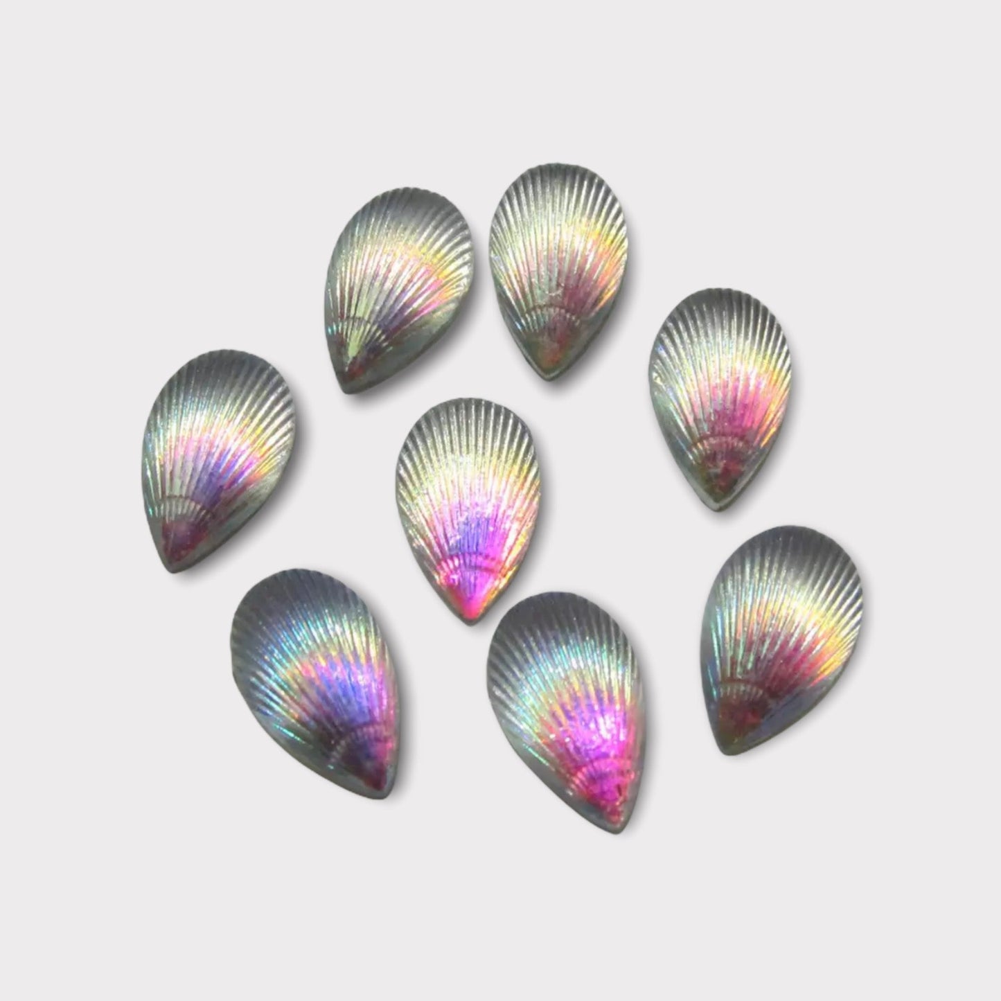 8*12mm Teardrop Shell, Glue on, Resin Gem - See Color Options