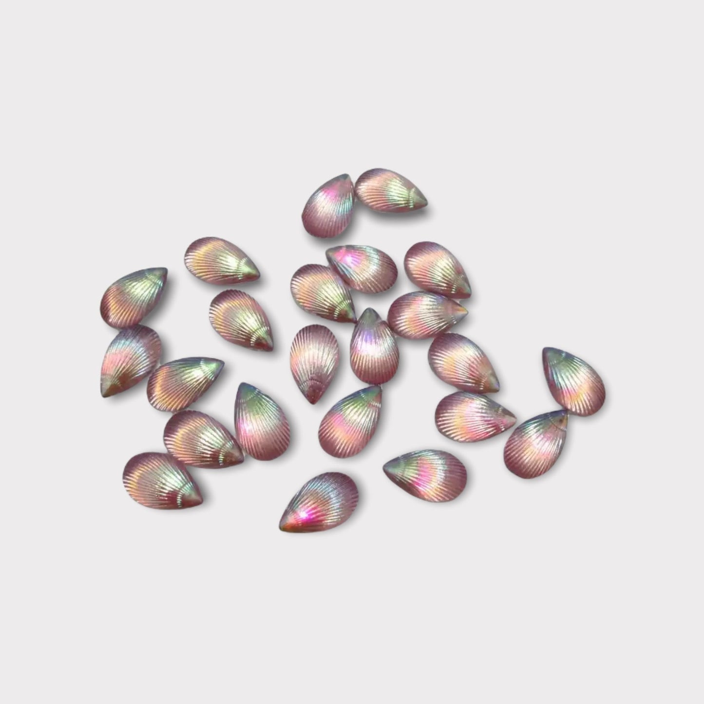 8*12mm Teardrop Shell, Glue on, Resin Gem - See Color Options