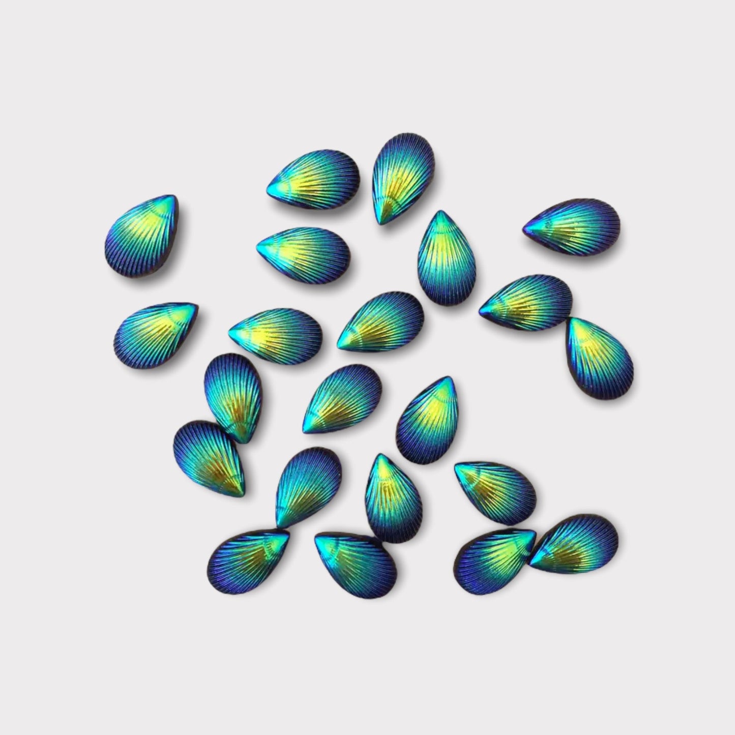 8*12mm Teardrop Shell, Glue on, Resin Gem - See Color Options